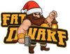 Cartoon character of a muscular dwarf wearing a Santa hat with the text 'Fat Dwarf' on a white background.