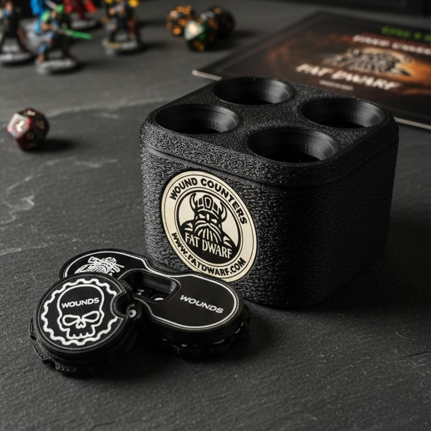 Tabletop Wound Counter Set, 12 Premium Counters - Fat Dwarf